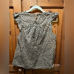J. Crew Factory Black and Tan Dot Blouse